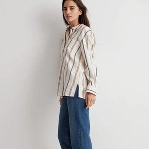 Madewell Flannel Oversized Boyfriend Shirt in Stripe